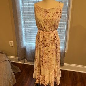 Cream & mauve colored sundress.